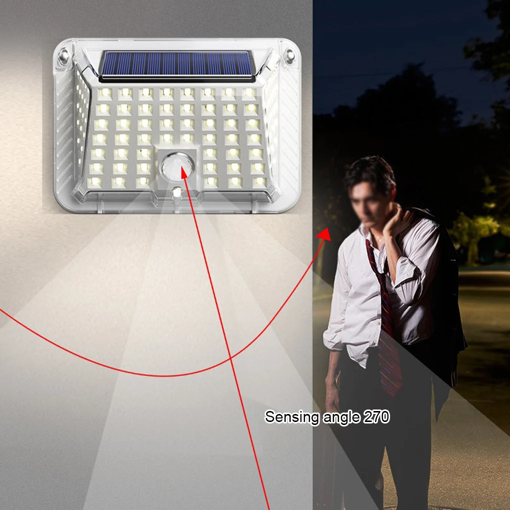 

Outdoor LED Solar Light Human Body Sensor Solar Lamp IP65 Waterproof Light Automatic Adjust Brightness Garden Street Light