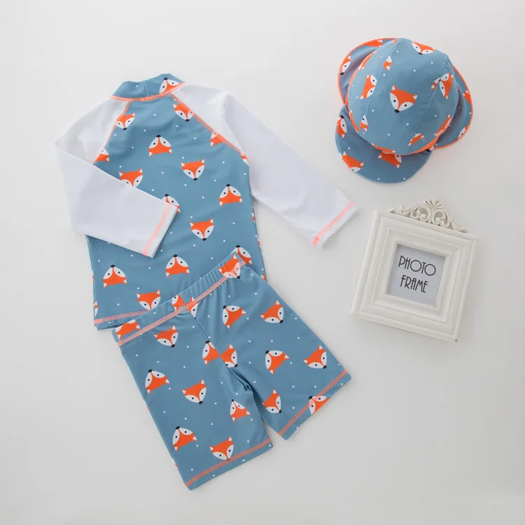 Купальники из двух частей для маленьких мальчиков купальники с лисьим рисунком