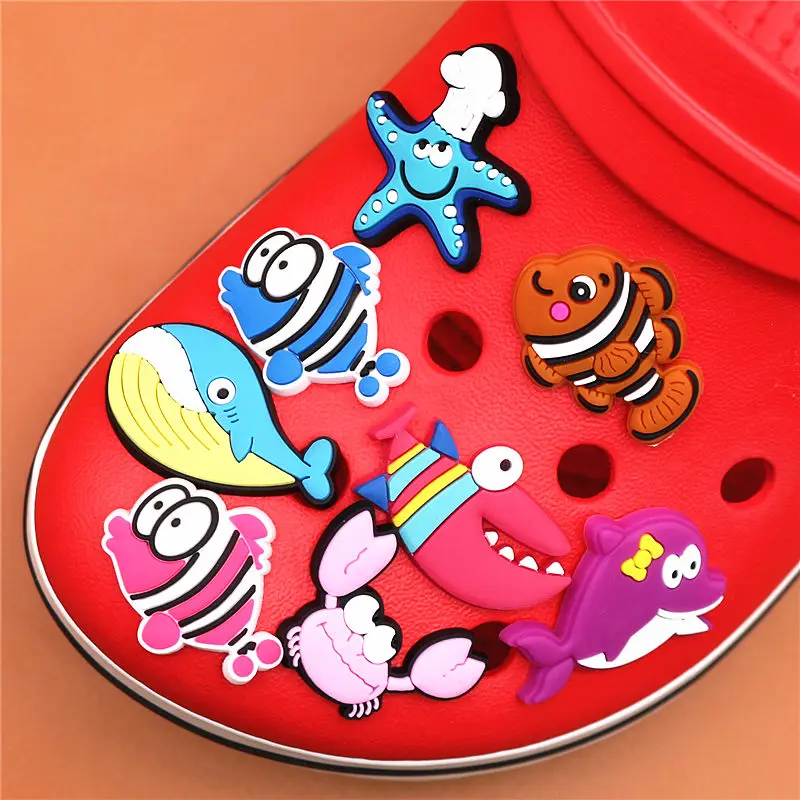 1pcs Lovely Animals PVC Shoe Charms Accessories Starfish Croc Shoe Buckle Decoration Shoe Ormaments fit JIBZ Party Kid's Gifts