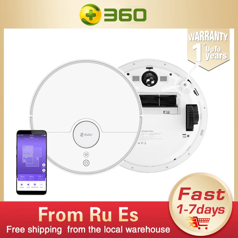 Робот пылесос 360 S5 для вашего дома беспроводной 2000PA Lidar умное планирование