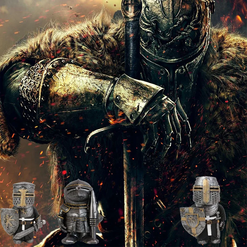 

Симпатичный рыцарь гном охранник средневековый воин статуя садовый крест темплар карликовый Защитный Броня самурайский миниатюрный солда...