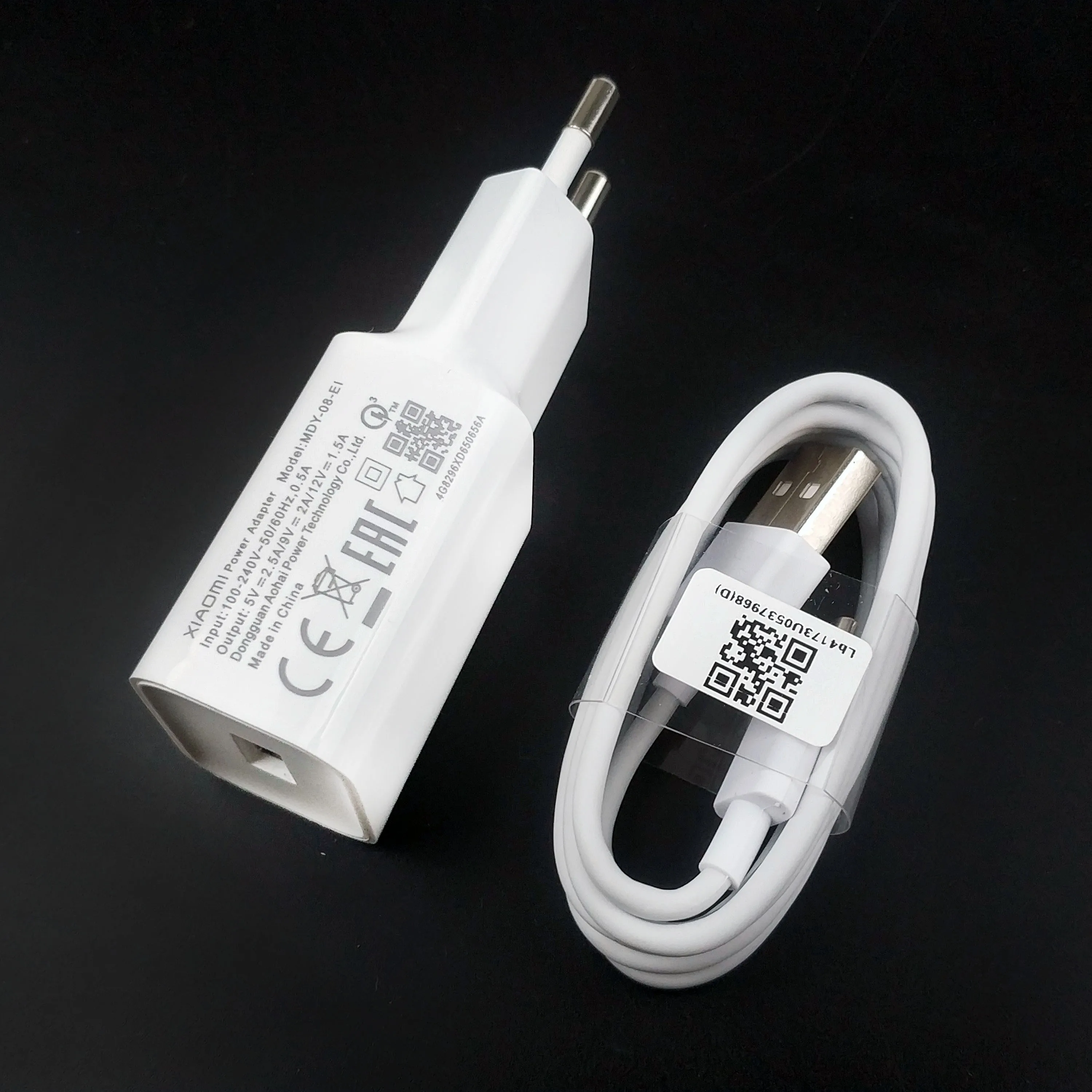EU charger set Xiao mi redmi Note 7 8 зарядное устройство QC3.0 путешествия 18 Вт usb type-c кабель зарядный адаптер для redmi 8 mi 9 9t pro 9se 8 6 A3 A2 A1 - Цвет: EU charger set