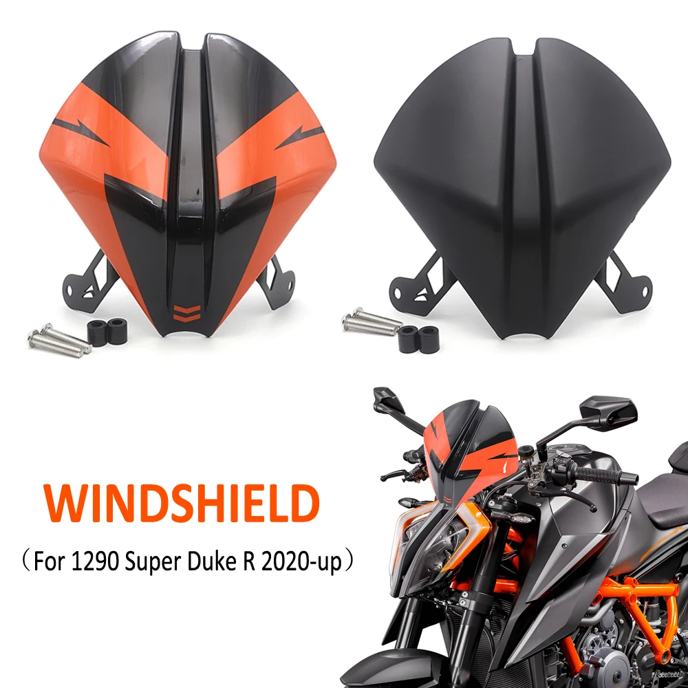 

1290 Super Motorcycle Fly Screen Front Windshield Windscreen Airflow Wind Deflector Black Orange For 1290 SuperDuke R 2020 2021