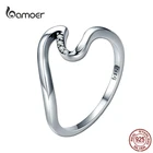 Женское кольцо в виде волны BAMOER, коллекция серебряных колец в богемном стиле GXR378, 100% оригинал