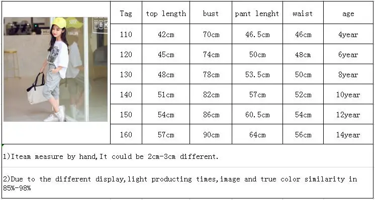 Комплект одежды для девочек 2020 летняя одежда подростков футболка с принтом и
