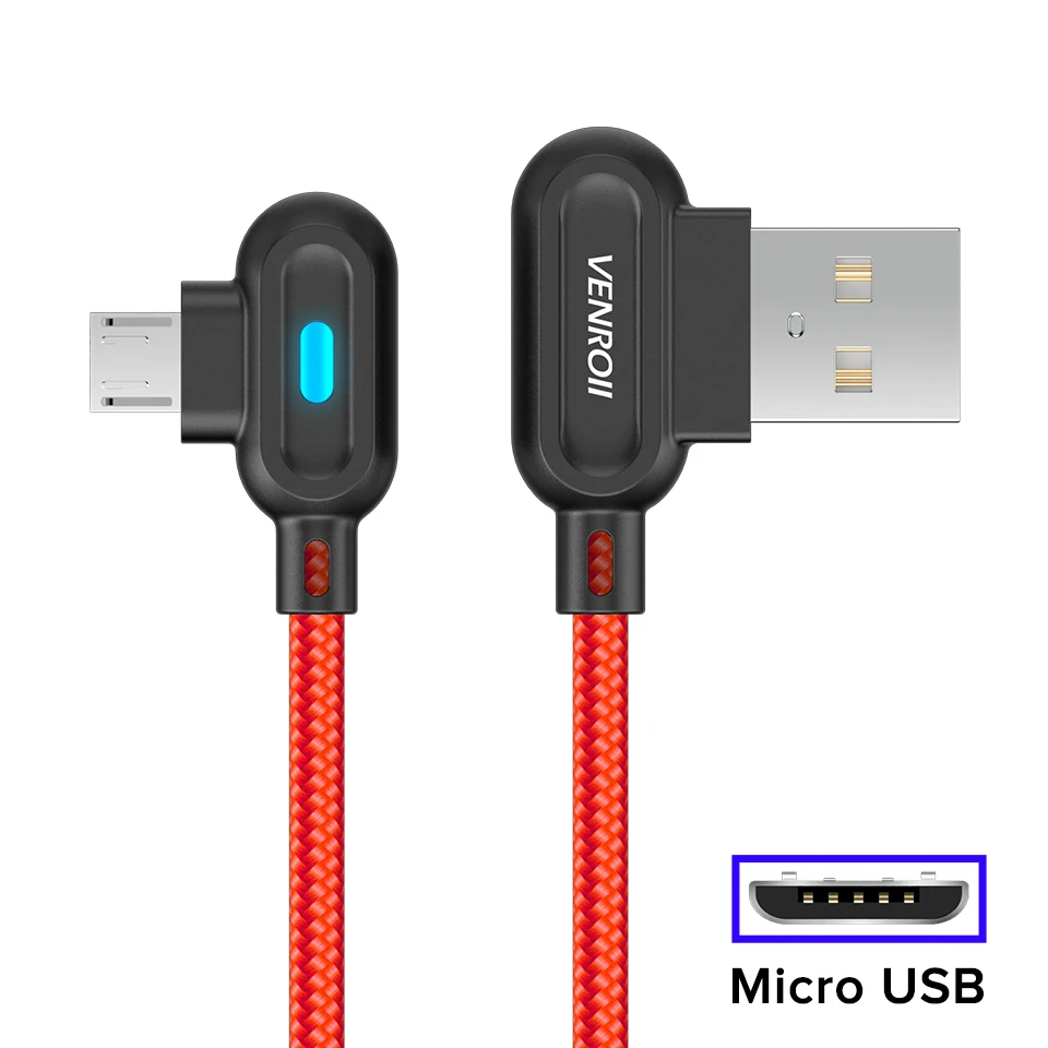 Red 1 м Micro USB кабель 2.4A Быстрая зарядка нейлоновый плетеный кабель для передачи данных Android мобильный телефон провод для samsung S7 Edge Xiaomi Redmi Note 5 - Цвет: Red
