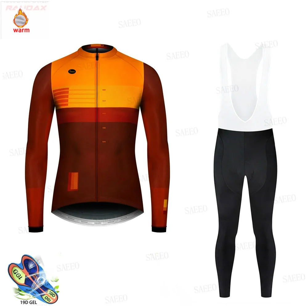 

2020 Winter Fleece Cycling Jersey Set Men Mountain Road Bike Long Sleeves Cycling Clothing Ropa De Ciclismo Warm Bib Long Pants