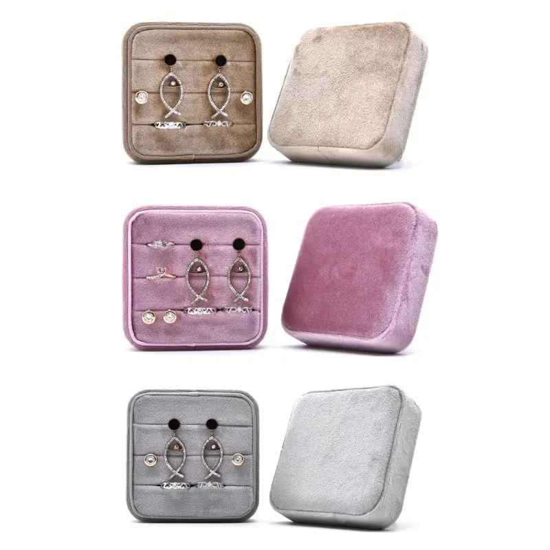 

Velvet Ring Box Square Jewelry Box Valentine's Day Ring Box With Detachable Lid 875B