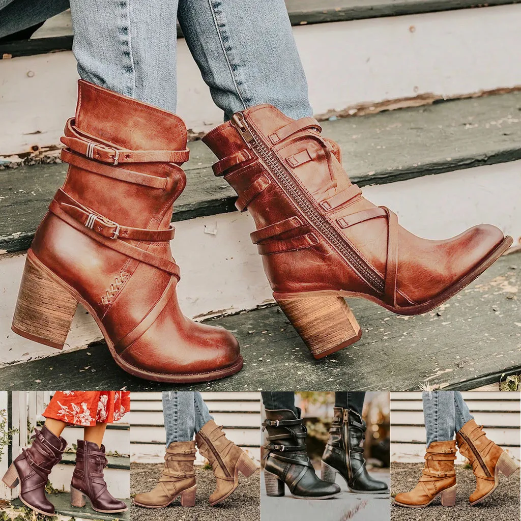 Зимние сапоги женские размер 43 женская повседневная обувь в стиле ретро на