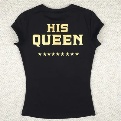 

Couple T Shirt The King His Queen Letter Print Lovers T Shirt Women Man Tshirt Short Sleeve O Neck Loose Tee Tops