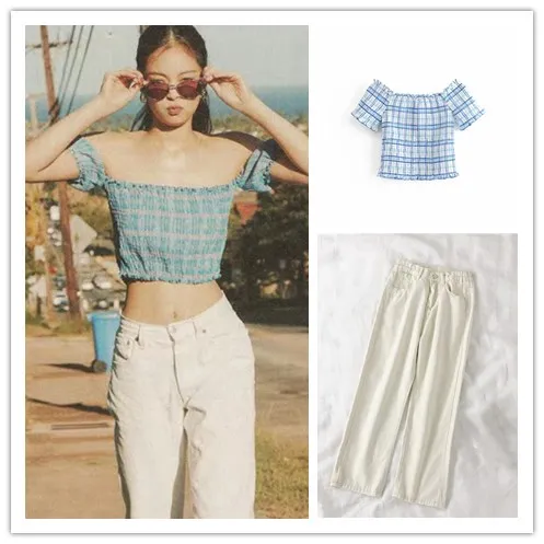 Kpop корейские знаменитости одинаковые Летние повседневные дикие пикантные