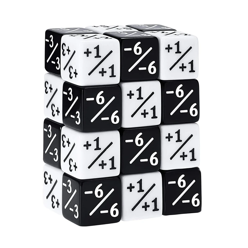 

Плюс и минус кости Черный и белый кубик для детей возрастом 1-6 цифровой сложение и вычитание игрушечные игральные кубики D6 кости для карты и...
