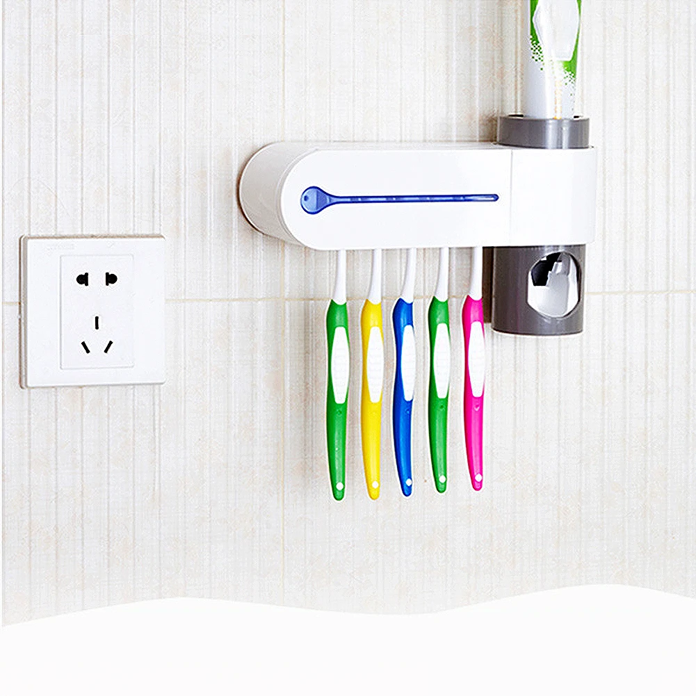 

Bathroom Accessories Set Toothbrush Holder Automatic Toothpaste Dispenser Holder Toothbrush Wall Mount Rack Bathroom Tools Set