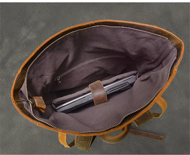 

PNDME vintage men crazy horse cowhide large-capacity backpack personality designer natural genuine leather travel laptop bagpack