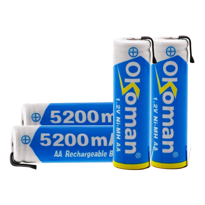 Перезаряжаемый никель-металлогидридный Аккумулятор AA 1 2 в 5200 мАч аккумулятор