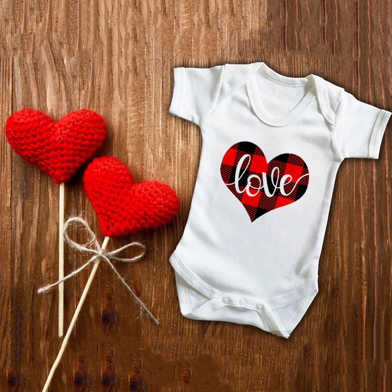 Bodys para fiestas de beb&eacute;s y primer d&iacute;a de San Valent&iacute;n, monos para beb&eacute;s, regalos de vacaciones, mono lindo para ni&ntilde;os peque&ntilde;os, informal, primer San Valent&iacute;n-2
