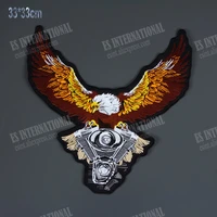 13 inches eagle large embroidery patches sew on for jacket back vest motorcycle club biker mc clothes decoration applique