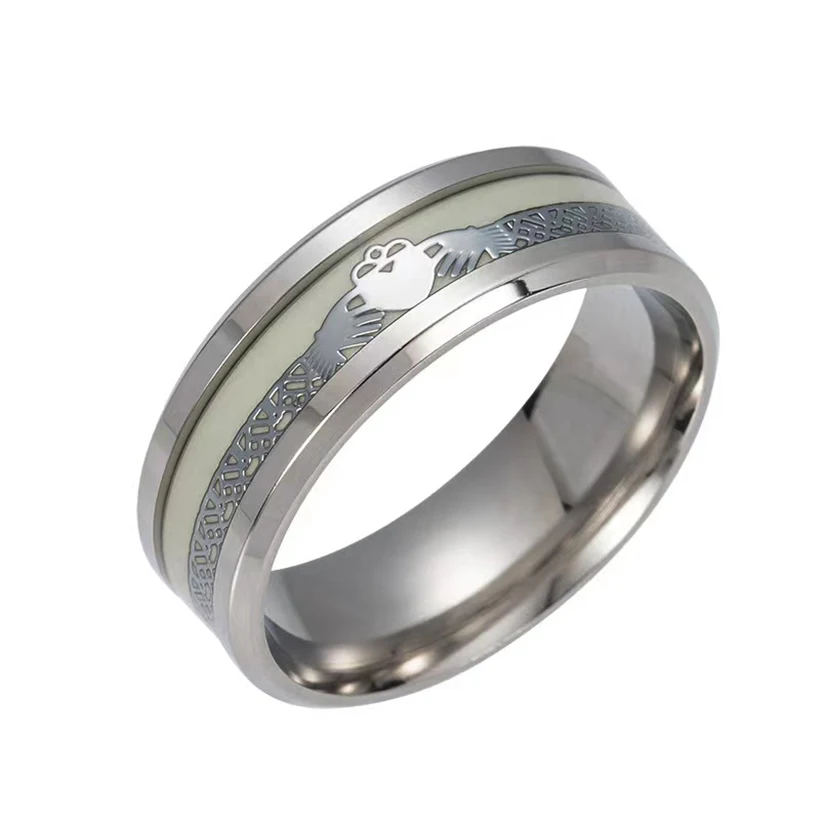 

Светящиеся Кольца с инкрустацией темно-Золотого Дракона на зеленом фоне Let Love & дружба Reign Forever Men флуоресцентные светящиеся кольца