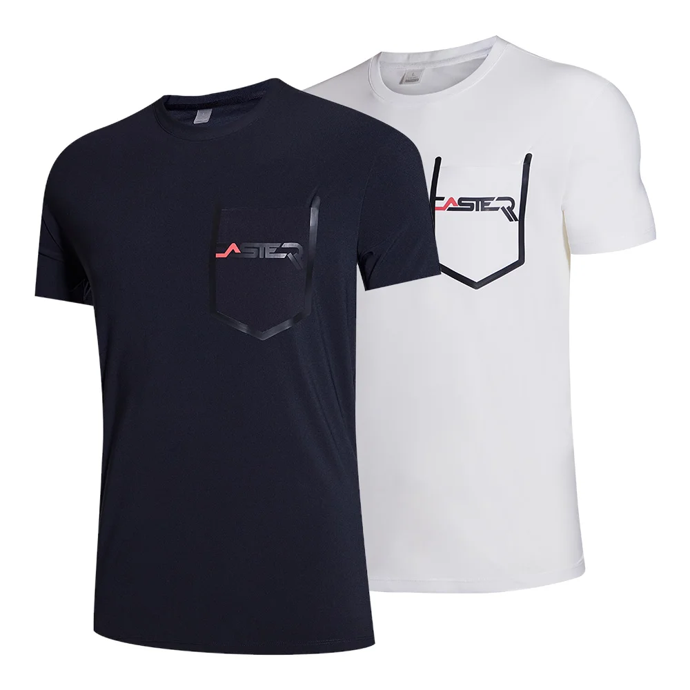 

New Nylon Men's T-Shirt Patch Pocket Fitness T-Shirts Sports Gym Clothing Quick-Drying T Shirt For Men Leisure Training Shirt