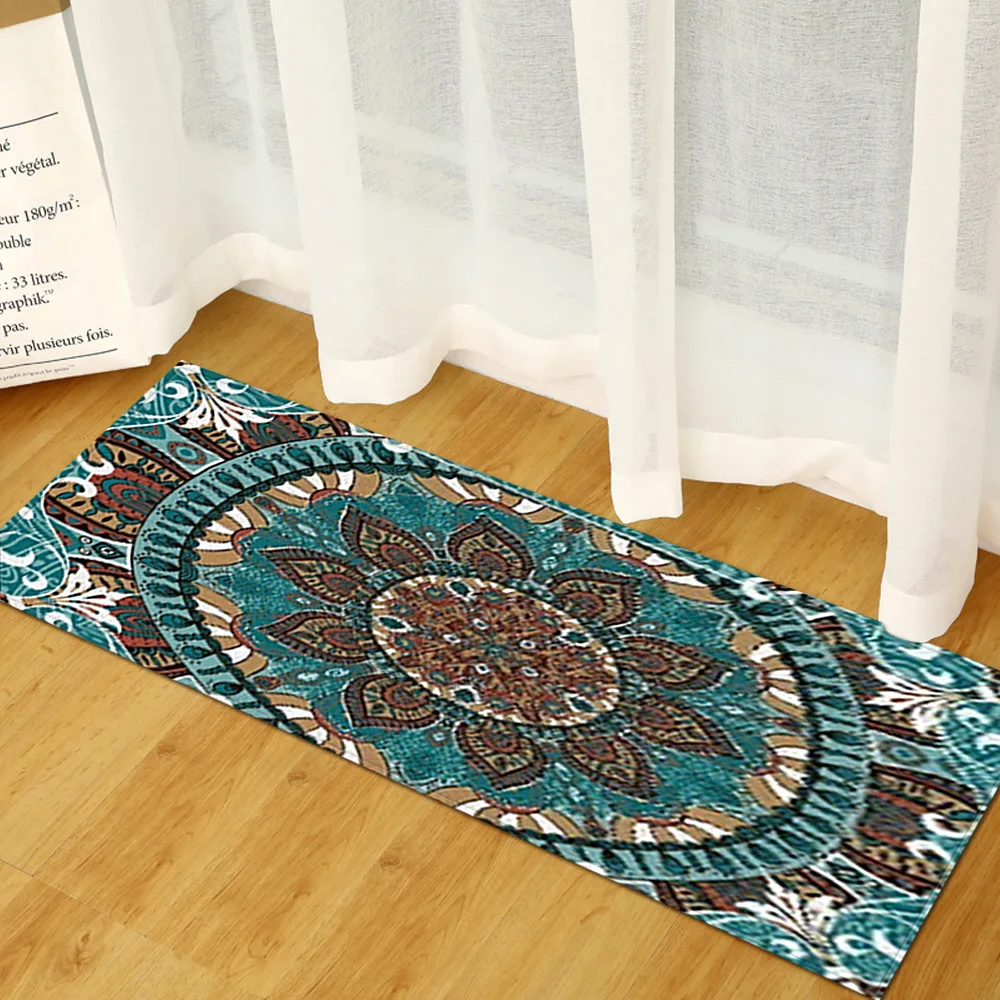 

Bohemian Kitchen Floor Mat Persian Style Non-slip Hallway Bedroom Entrance Doormat Balcony Long Rugs Carpets Home Decoration