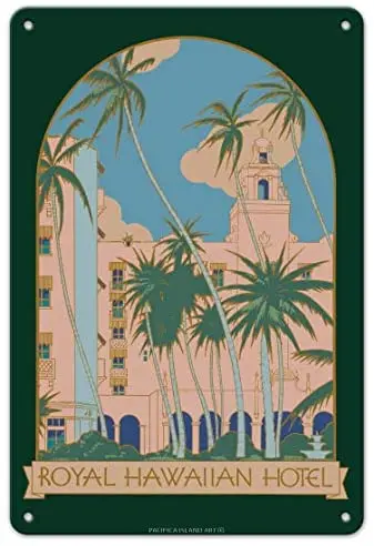 Гавайский Королевский отель гавайский меню покрытие c.1940s металлический жестяной