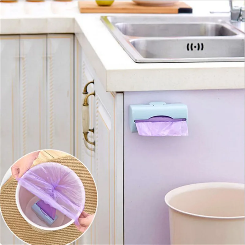 1pc Self-Adhesive Wall-Mounted Garbage Bag Finishing Storage Box Kitchen Plastic Extraction | Дом и сад