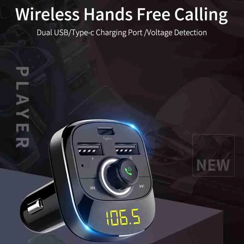 Bluetooth FM-передатчик Aux модулятор Автомобильный аудиокомплект Быстрый плеер