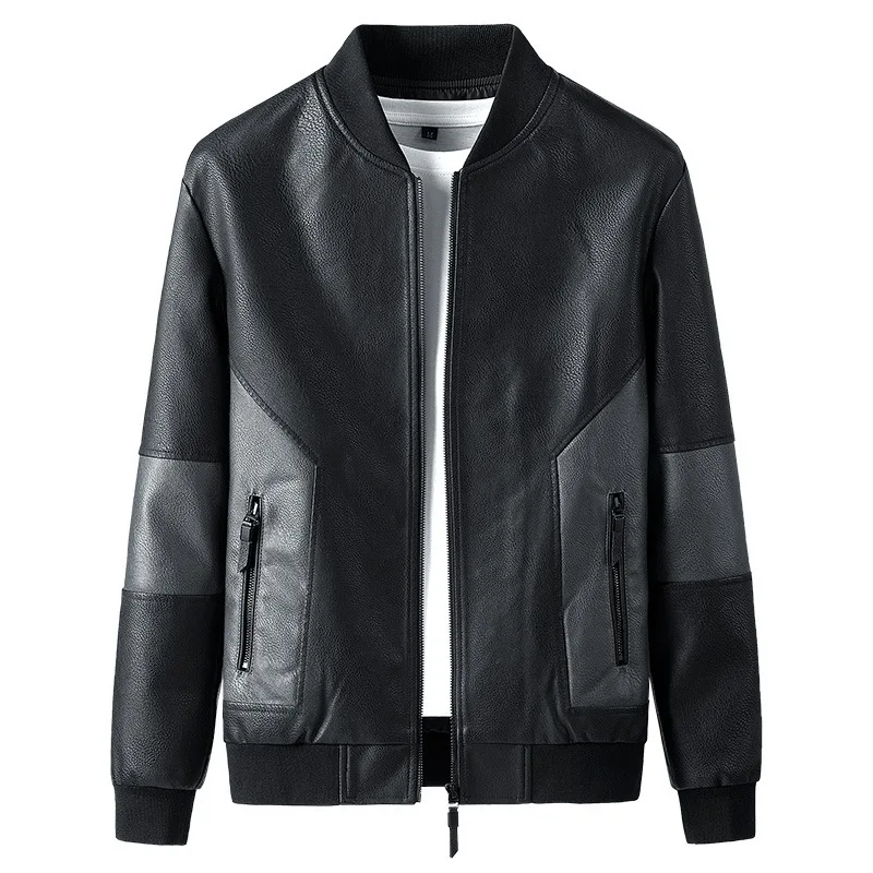 

Men Leather Jacket Slim Motorcycle Jacket Leather Jacket Fashion Trend Motorcycle Zip Jacket Street Windbreaker 8XL