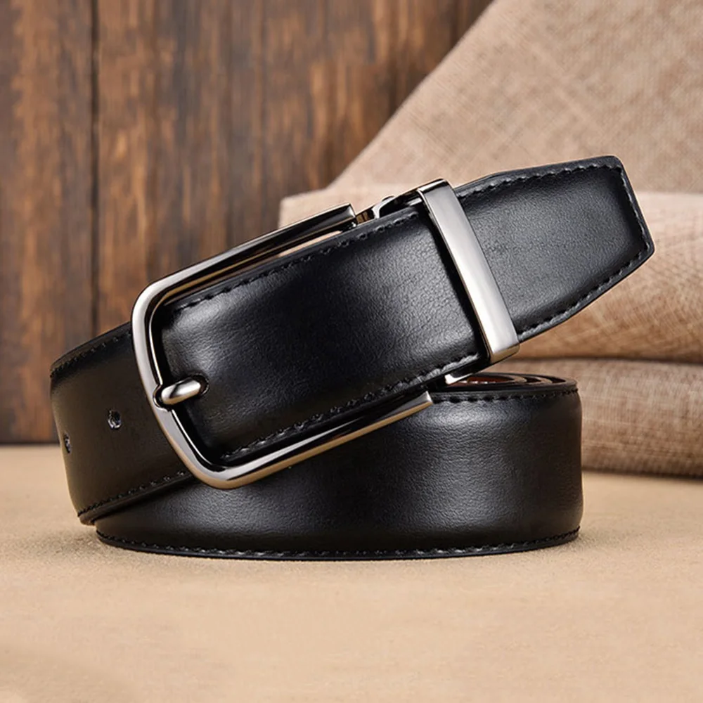 FAJARINA 2020 Mens Quality Real Cow Skin Leather Double Sided Surface Pin Buckle Belts for Men Men's Cowhide Belt Jeans N17FJ838 |