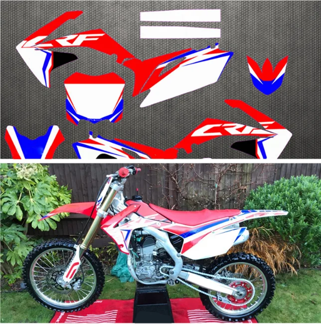 CRF250R 10-13 Бесплатные Индивидуальные Стикеры s комплект полный графический фон Стикеры Наклейка для Honda CRF 250 CRF250 2010-2013 2011 2012