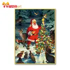 вышивка крестом наборы рукоделие наборы для рукоделия 11CT водорастворимые картины холста 14CT Рождество Санта и Рождественская елка-NCMC081