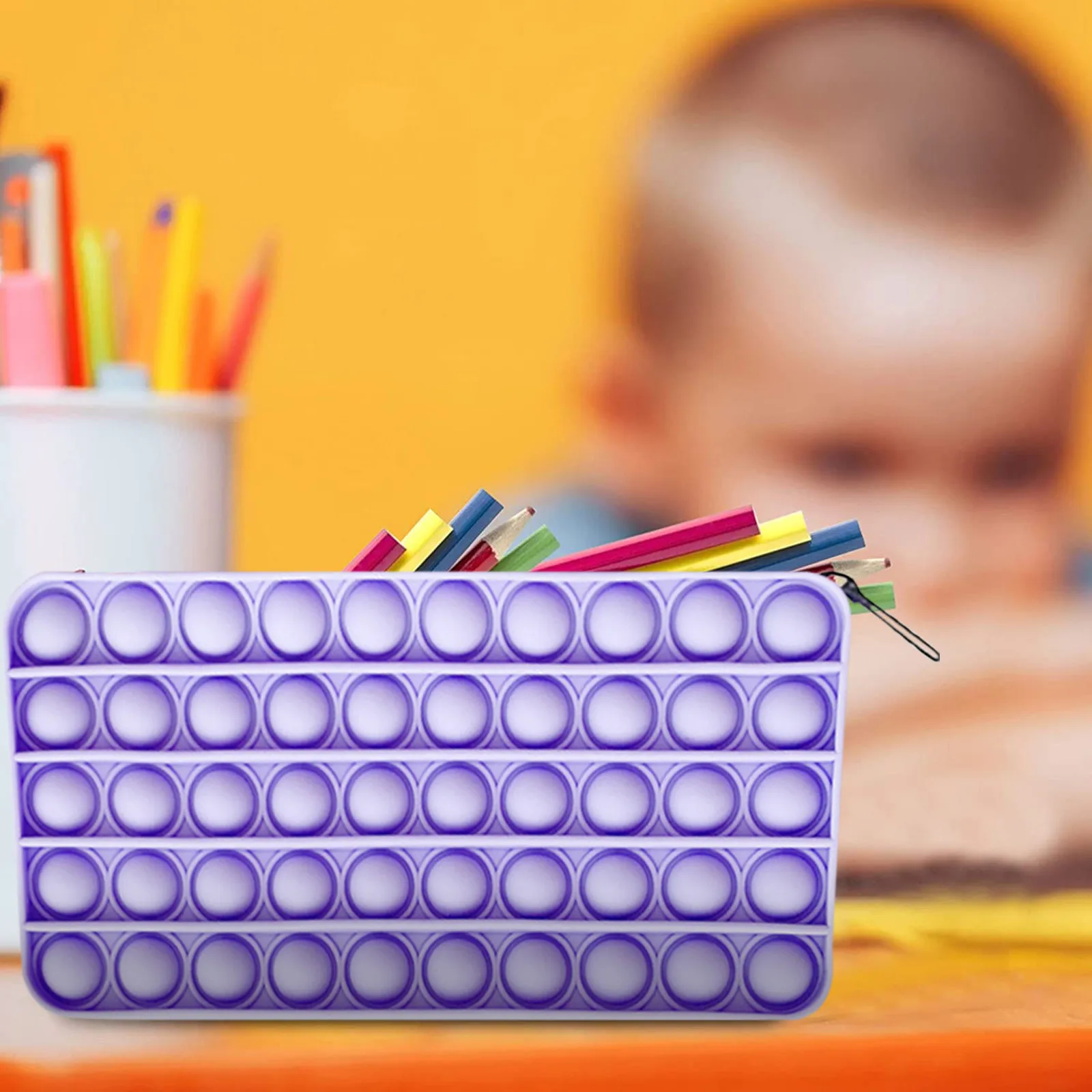 

Простой мягкий чехол для карандаша, детская игрушка, мягкий пенал с пузырьками, игрушки-антистресс, пенал на молнии, Обучающие инструменты, ...