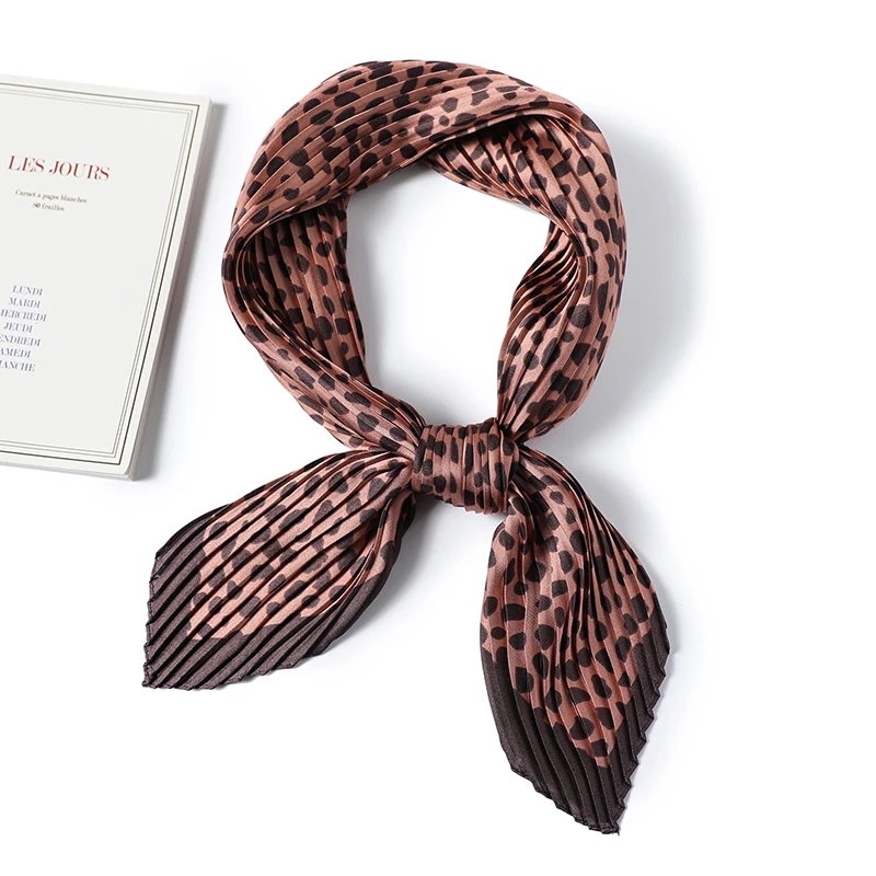 

Small Silk Square Crinkle Scarf Head Wraps for Women Hair Neck Bandana Kerchief Female Dot Hijab Luxury Designer Neckerchief