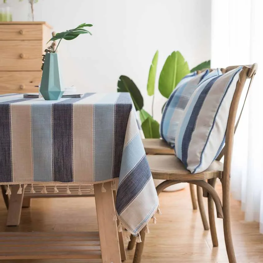 Полосатая скатерть для стола Пылезащитная адиабатическая Декоративная