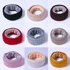 Зимний Теплый Вязаный шейный плотный нагрудник, обогреватель, круглый Детский шарф для детей более 6 лет, уличный мягкий бархатный нагрудник, модный