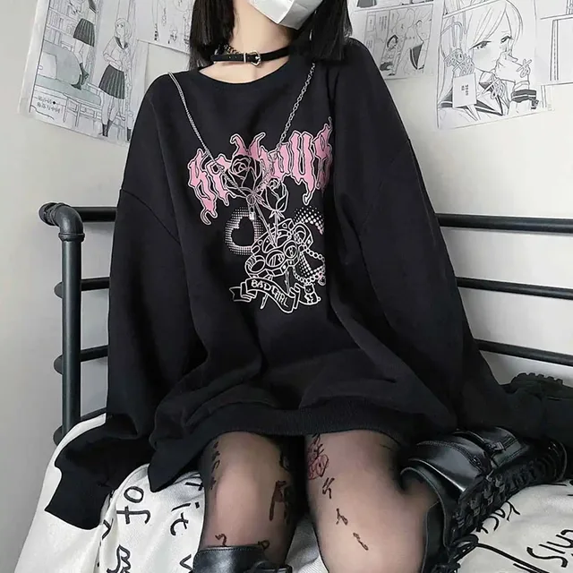 Loose Gothic Black Sweater