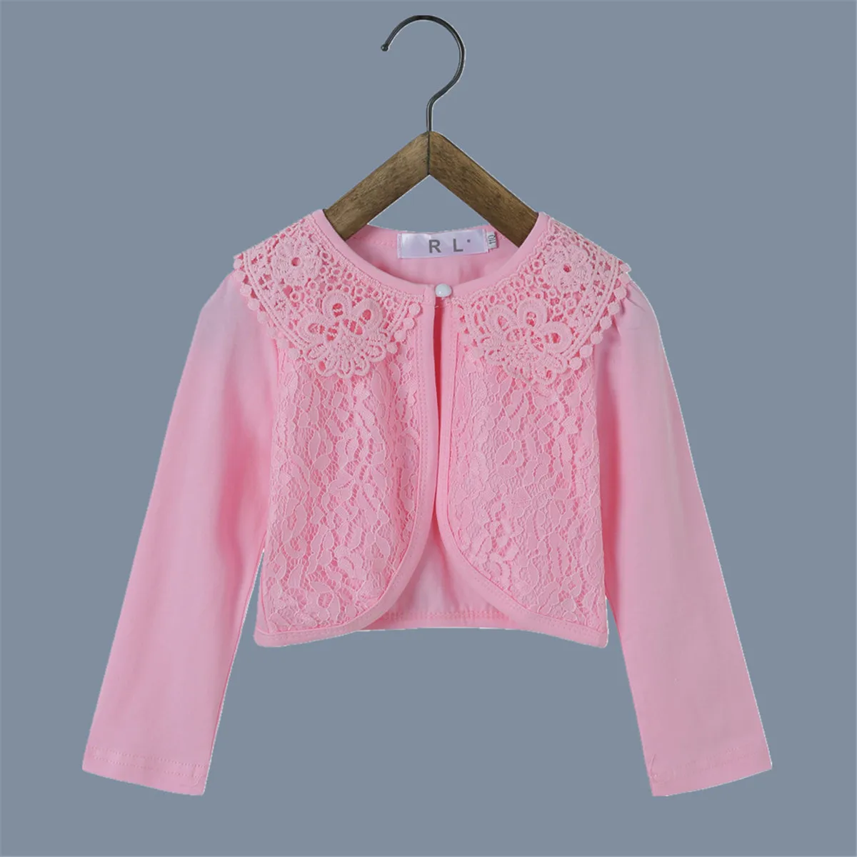 KC1522 pink RL/верхняя одежда для девочек, Детский кардиган, вечерние, свадебные, белые свитера, куртка для девочек, Одежда для девочек 1, 2, 3, 4, 6, 8, 10 лет - Цвет: KC1522 pink