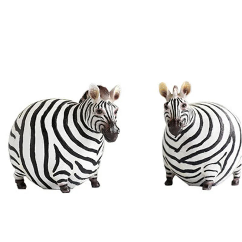 

Zebra Figurine Creative Fat Animal Home Accessories Decorative Sculptures for House Desk Decoration Ornaments Nordic Lovers Gift