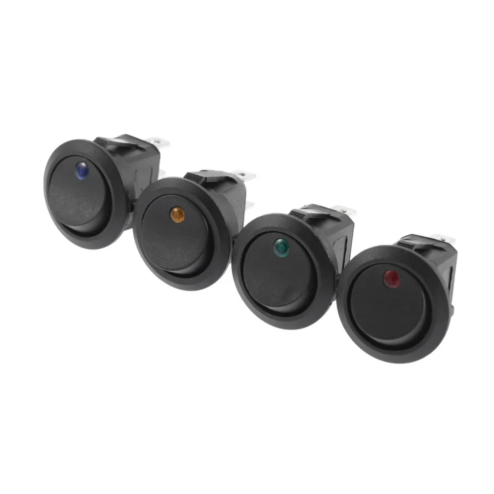 Светодиодный точечный светильник 12 В автомобильная лодка круглый рокер для
