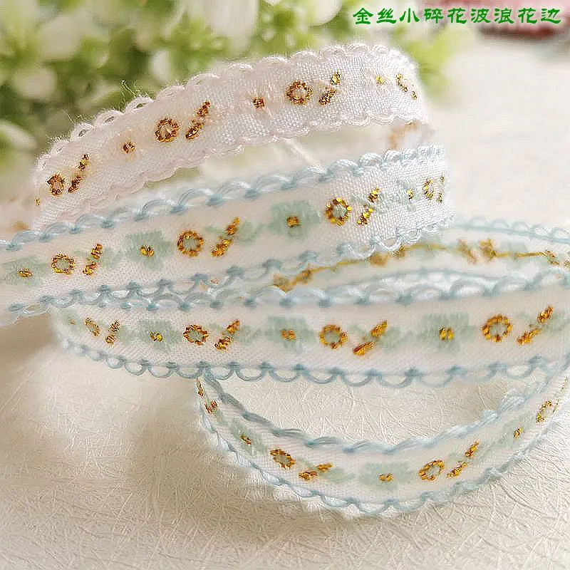 

Clothes Skirt Delicate Gold Small Floral Wavy Binaural Lace Width 1.2CM