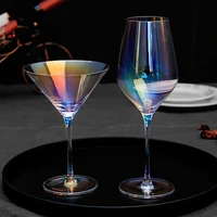 romantic 11 style crystal rainbow goblet electroplated colorful red wine brandy cocktail cup bar wedding holiday gift wine set