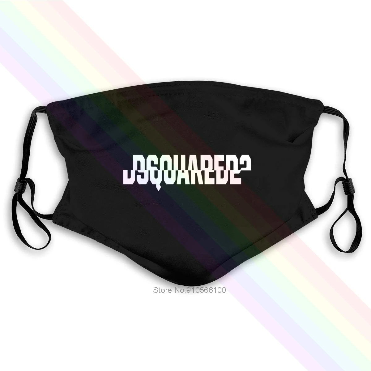 DSQ2 White Logo Washable Reusable Mask With 2Pcs PM2.5 Filters 5 Layers |