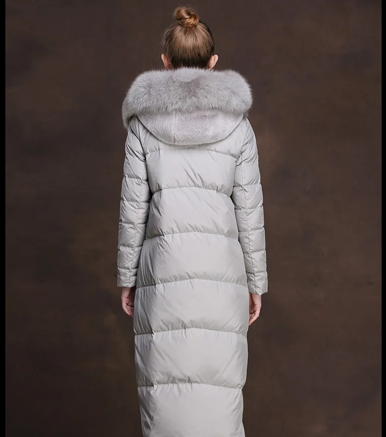 Новинка 2020 утиный пух Женская парка зимние куртки натуральный Лисий мех высокое