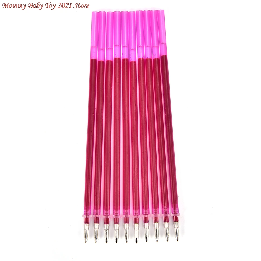 

10Pcs Novelty Heat Erasable Refill Pens Disappearing High Temperature Marker Pen For Patchwork Fabric PU Leather Mark Tool