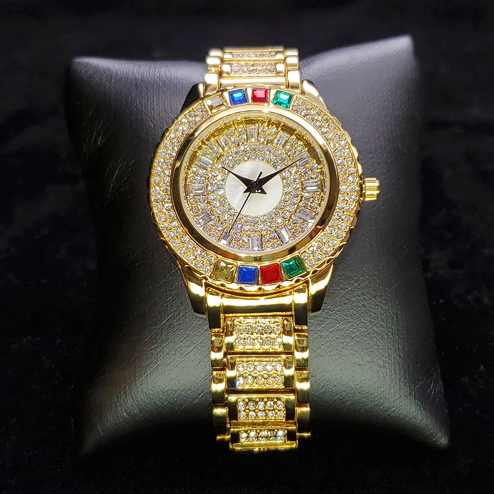 

MISSFOX New Design Women's Watches Luxury Fashion Colorful Diamond Wrist Watch Ladies Waterproof Gold Quartz Watch reloj mujer