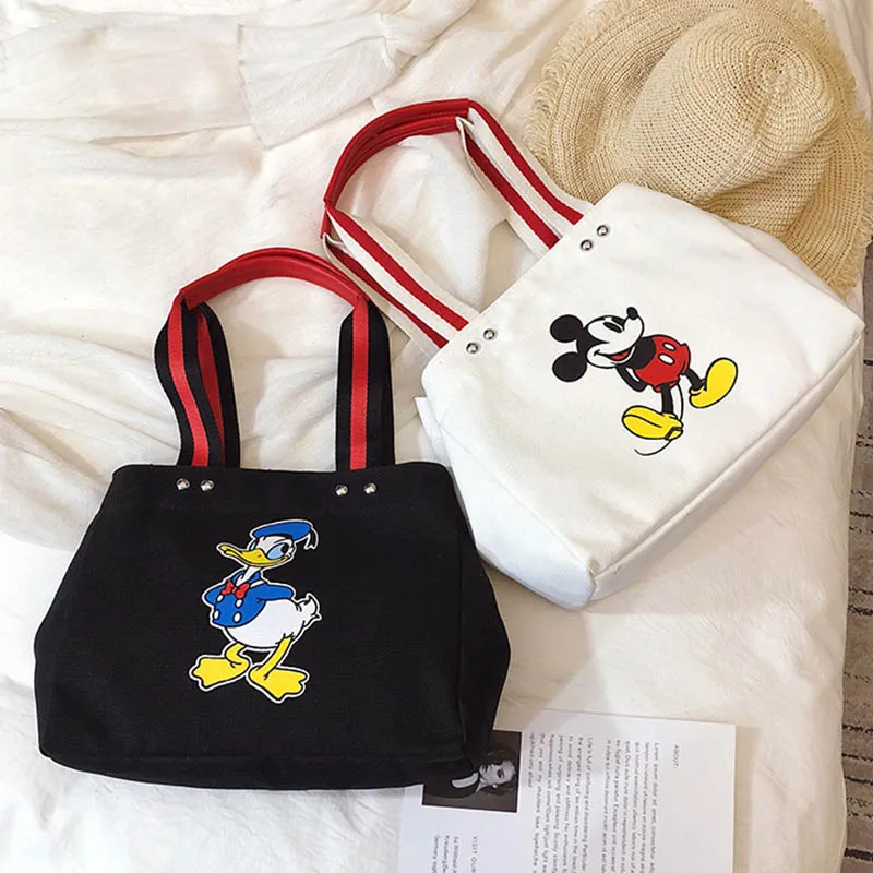 Дисней мультфильм Микки Маус Дональд Дак леди шудертас Meisje Hoge capaciteeit Handtas Voor Winkelen