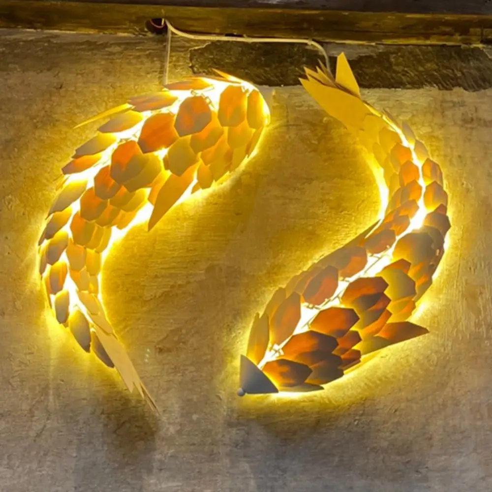 

Настенное бра с рыбками, настенный светильник с японским карпом для гостиной, модели, столовой, свадебной комнаты, детской комнаты, гостиниц...