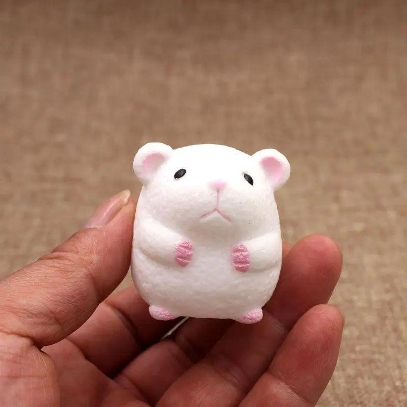 1 шт. Милая безопасная белая хомячка резиновая сжимаемая игрушка 4 5x4 5 см для детей
