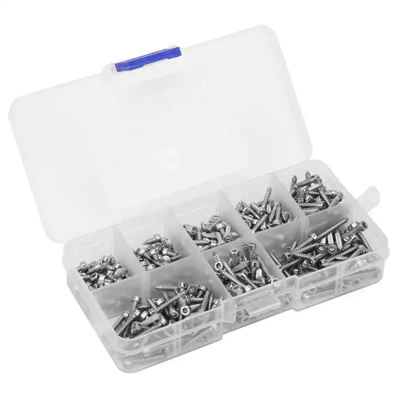 400 шт. саморез винты с шестигранным отверстием M2.5 304 из нержавеющей стали