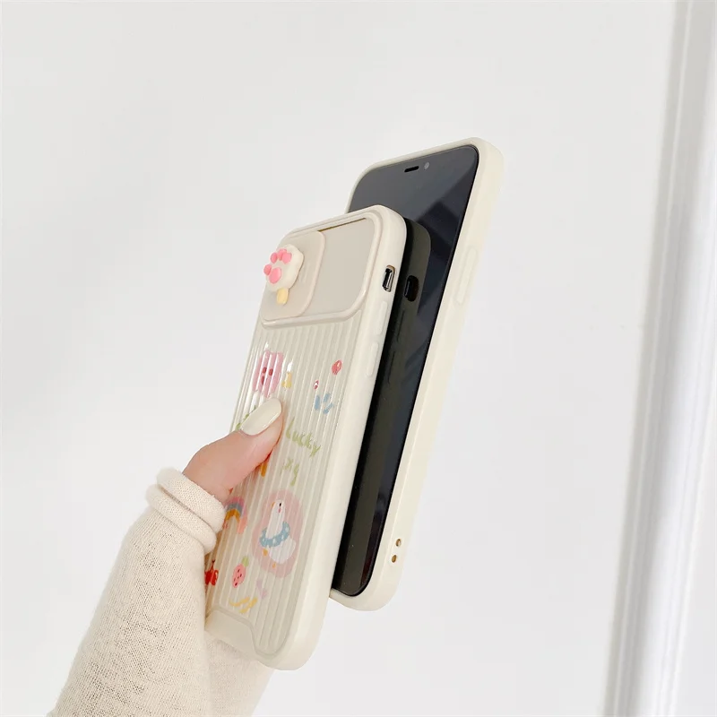 Защитный чехол для телефона с милым мультяшным медведем 3D мороженым камеры Iphone 11